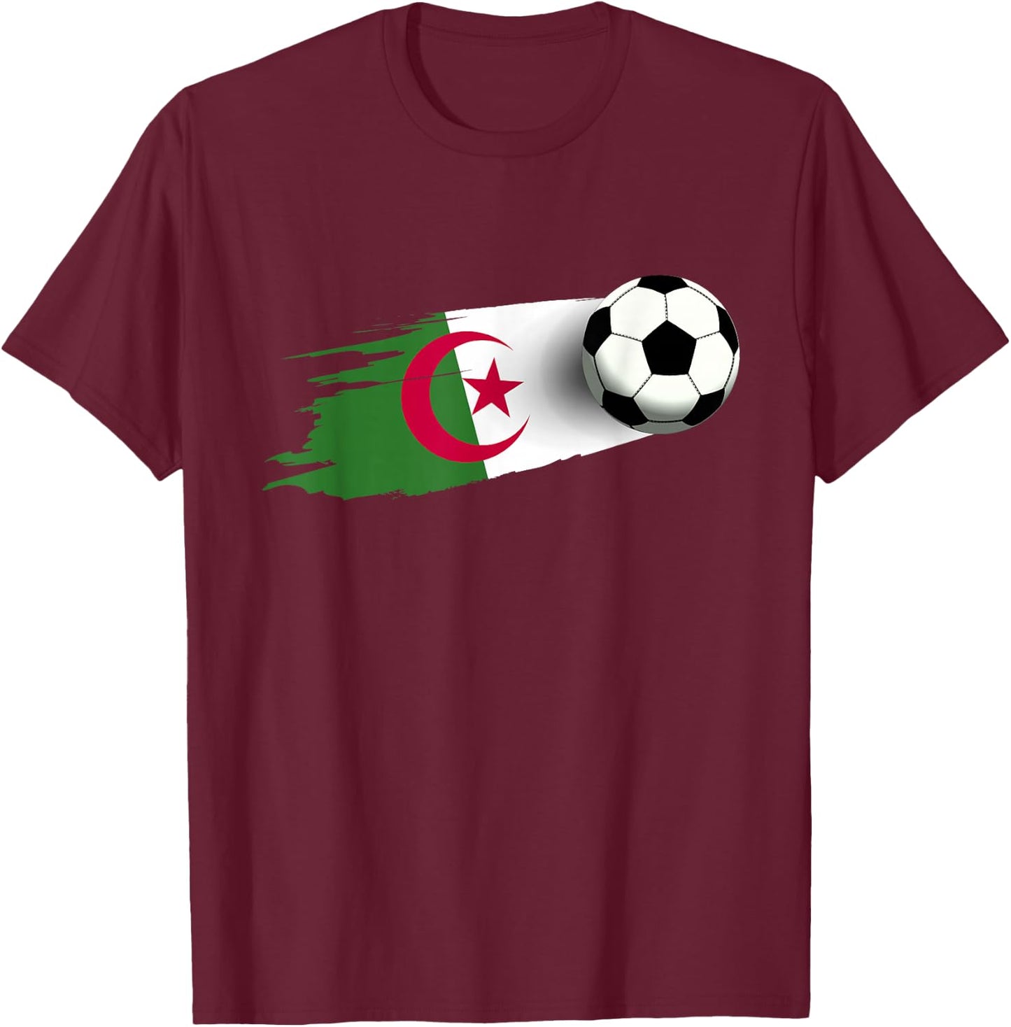 Algeria Flag Jersey Algerian Soccer Team Algerian T-Shirt - T-Shirt | Maroon
