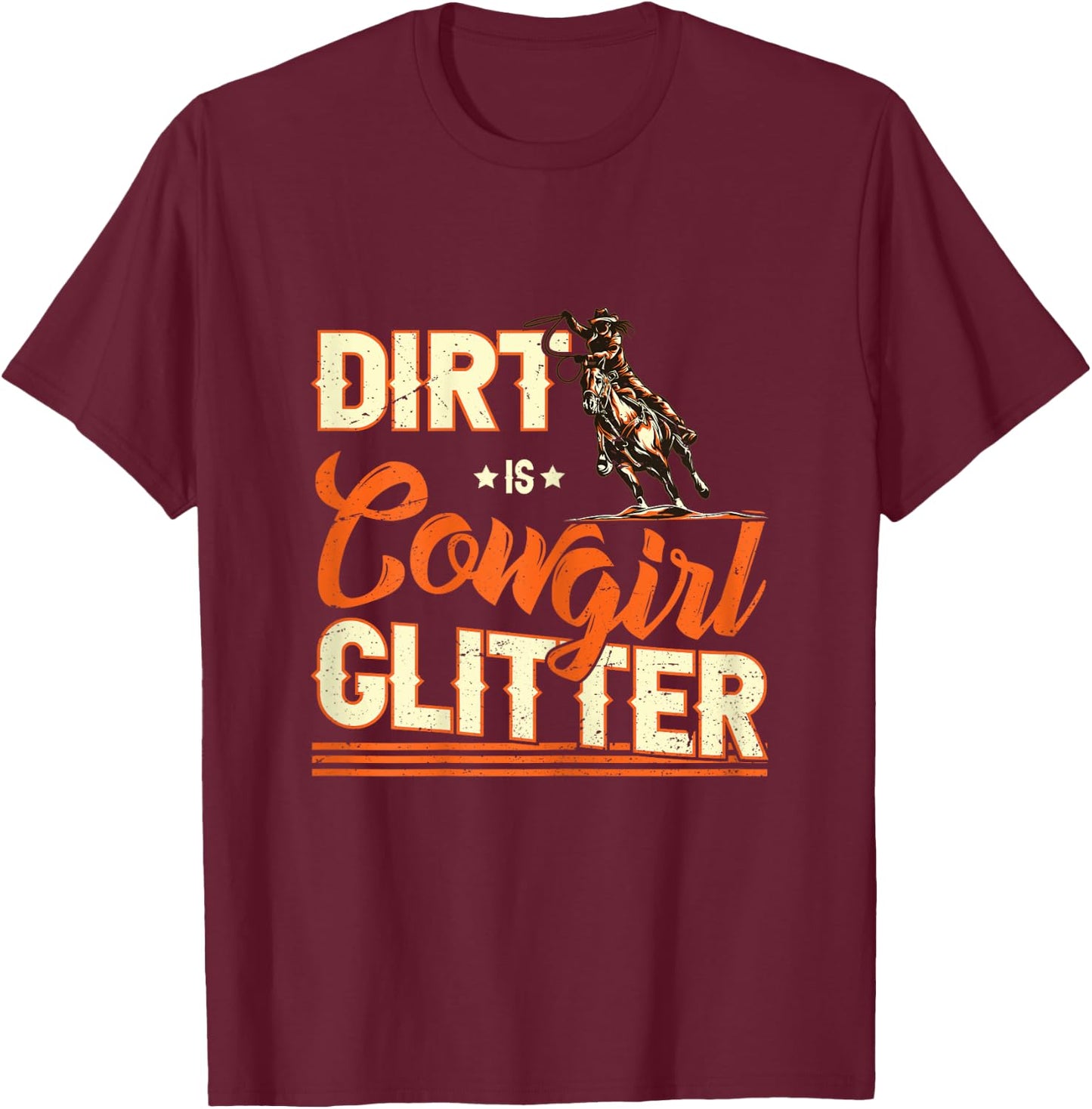 Funny Cowgirl Graphic Women Girls Cowgirl Western Rodeo T-Shirt - T-Shirt | Maroon