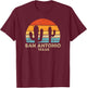 Retro Sunset San Antonio Texas T-Shirt - T-Shirt | Maroon