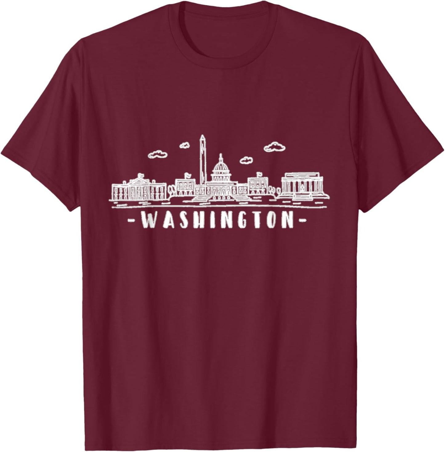 Washington DC Skyline T-Shirt - T-Shirt | Maroon