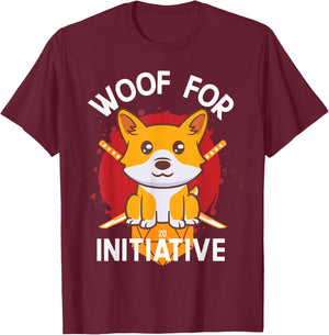 Corgi Lovers Gamer Woof For Initiative D20 RPG T-Shirt - T-Shirt | Maroon