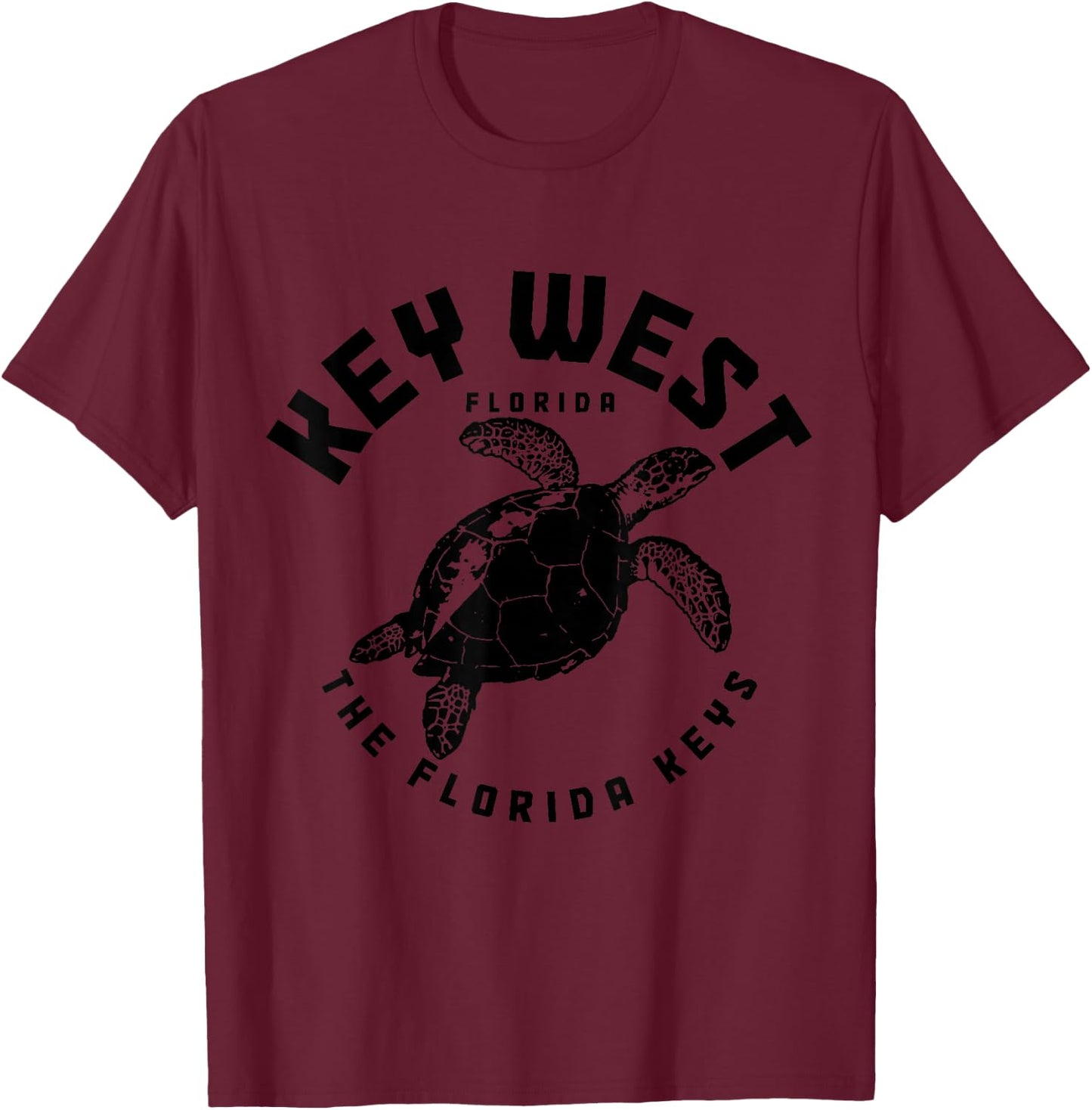 Key West Florida Sea Turtle Scuba Diving Vintage T-Shirt - T-Shirt | Maroon