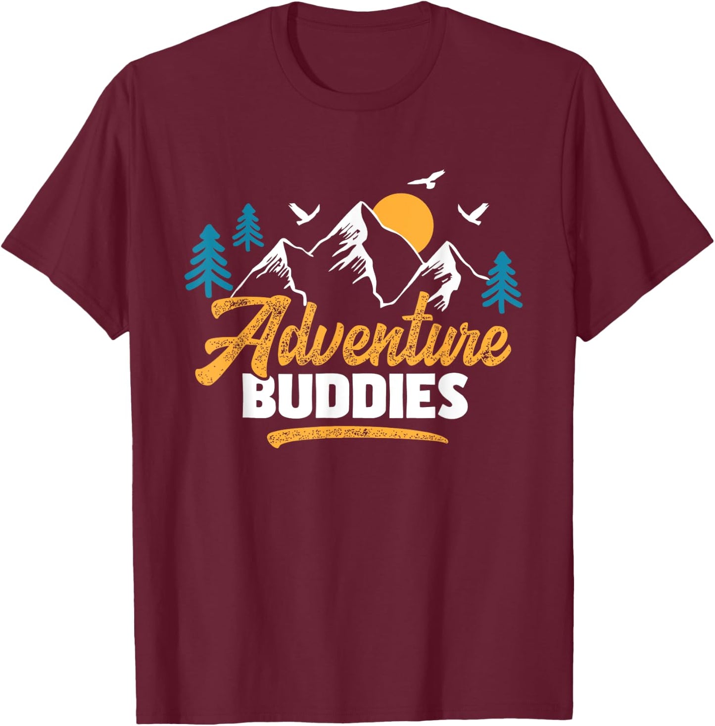 Adventure Buddies - Travel Buddy Traveler Traveling T-Shirt - T-Shirt | Maroon