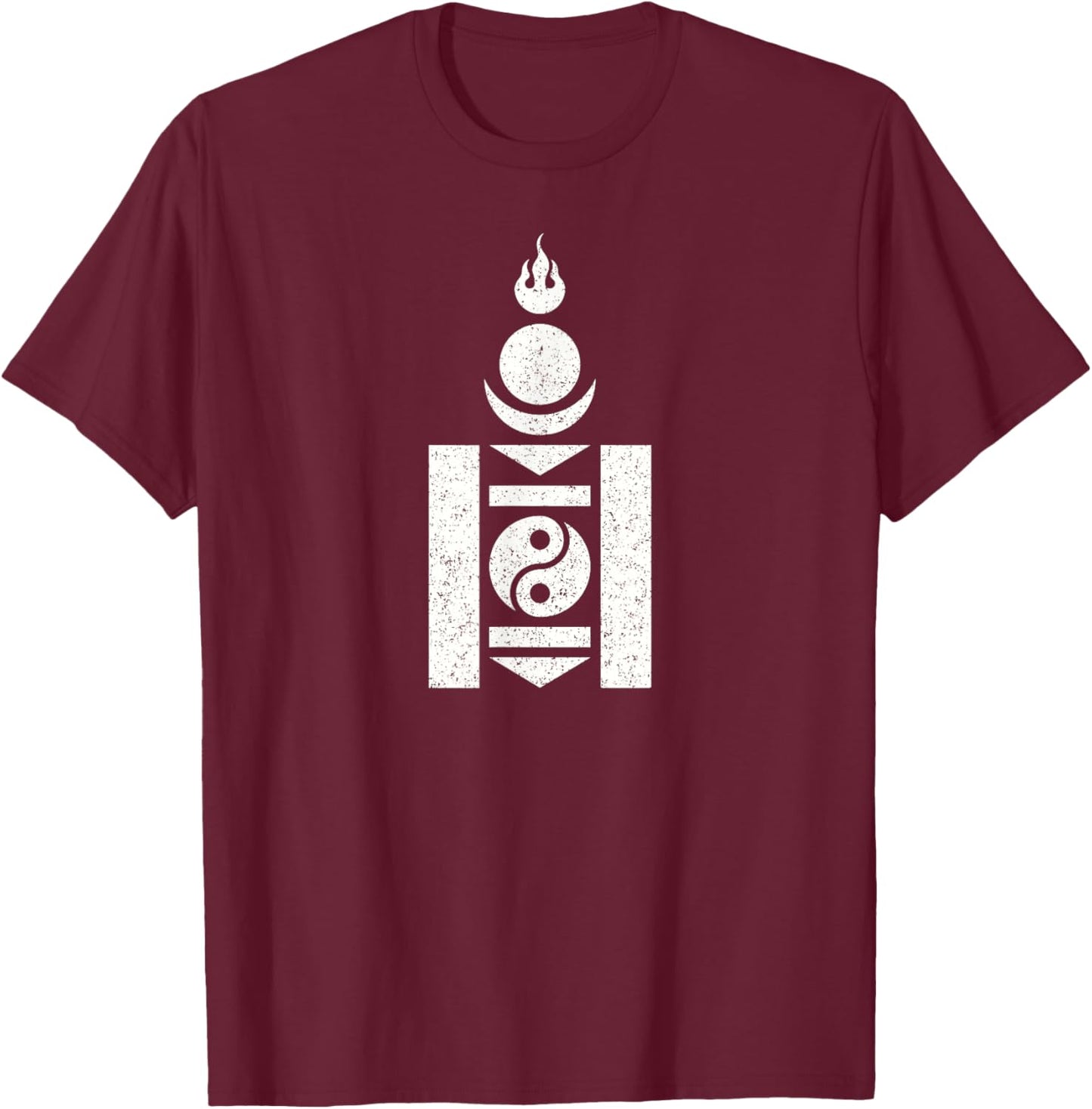 Mongolia Soyombo Symbol Mongolain Flag T-Shirt - T-Shirt | Maroon