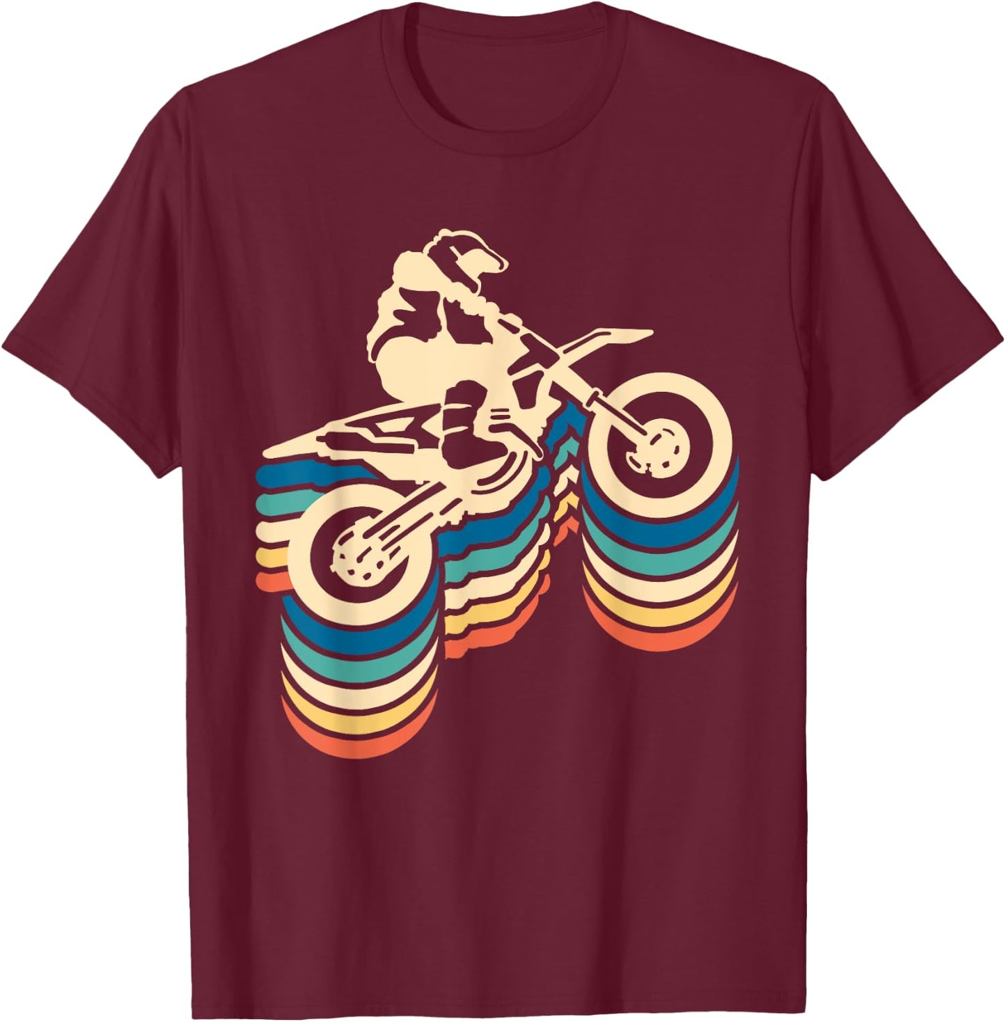 Retro Dirt Bike Rider Funny Enduro Biker Motorcycle Lovers T-Shirt - T-Shirt | Maroon