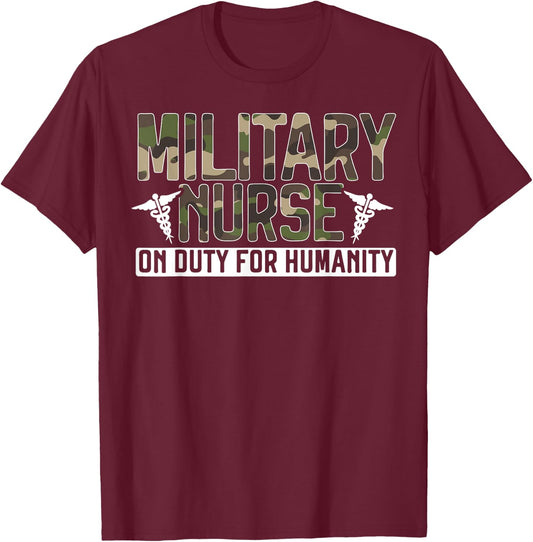Military Nurse Registered Nurse Nursing Army Soldier T-Shirt - T-Shirt | Maroon