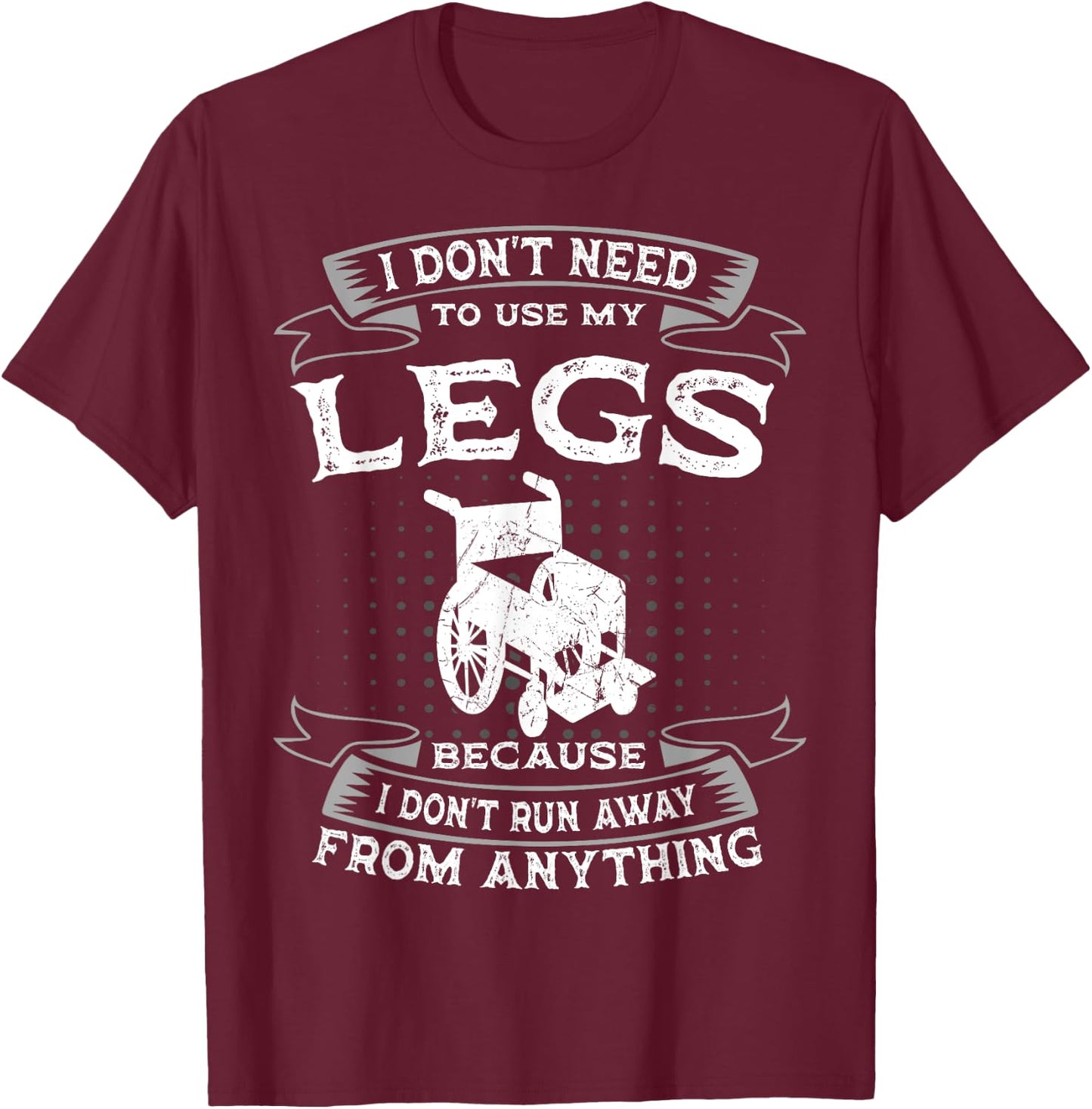 Paraplegic Paraplegia Disabled Person Wheelchair Paraparesis T-Shirt - T-Shirt | Maroon