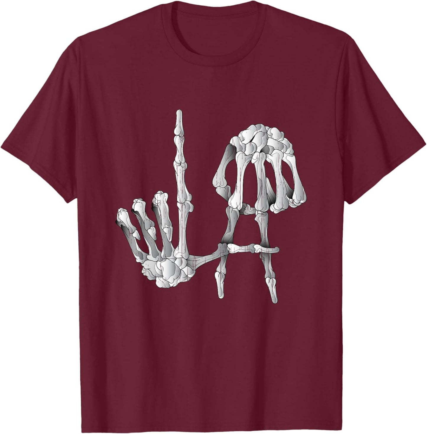 Los Angeles LA Hand Sign Funny Skeleton Halloween Costume T-Shirt - T-Shirt | Maroon