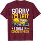 Sorry I'm Late I Saw A Concrete Mixer Cement Truck Kids Boys T-Shirt - T-Shirt | Maroon