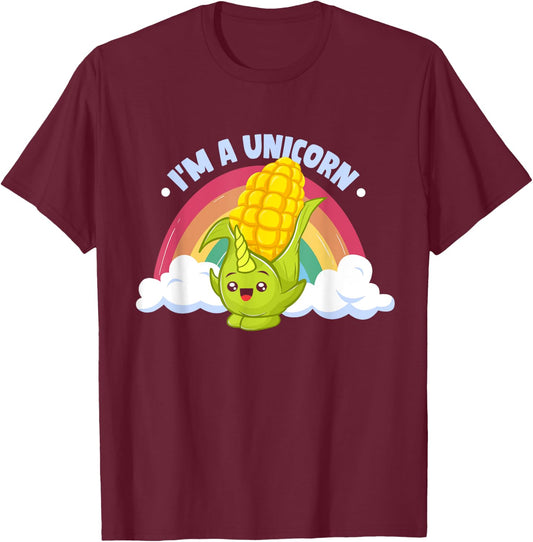 Maize Toddler Farming Corn Kids Crop I'm A Unicorn T-Shirt - T-Shirt | Maroon