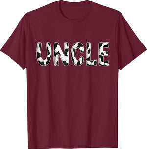 Cow Uncle Birthday Family Matching Fathers Day Boy Girl Men T-Shirt - T-Shirt | Maroon