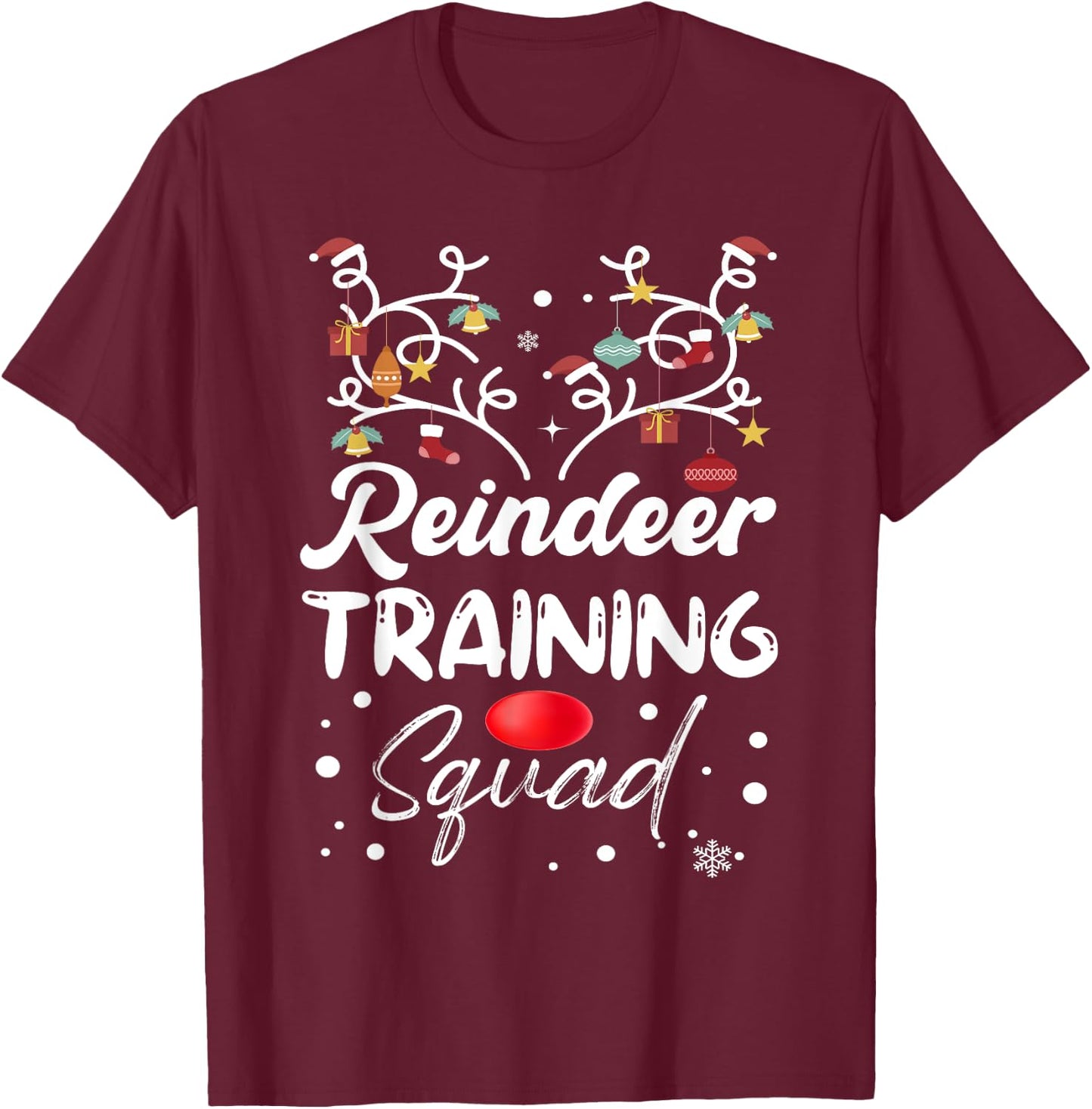 Christmas Running Reindeer Runner Training Squad Team T-Shirt - T-Shirt | Maroon