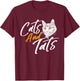 Cats And Tats - Tattoo Pets Kitten Owner Animal Kitty Lover T-Shirt - T-Shirt | Maroon