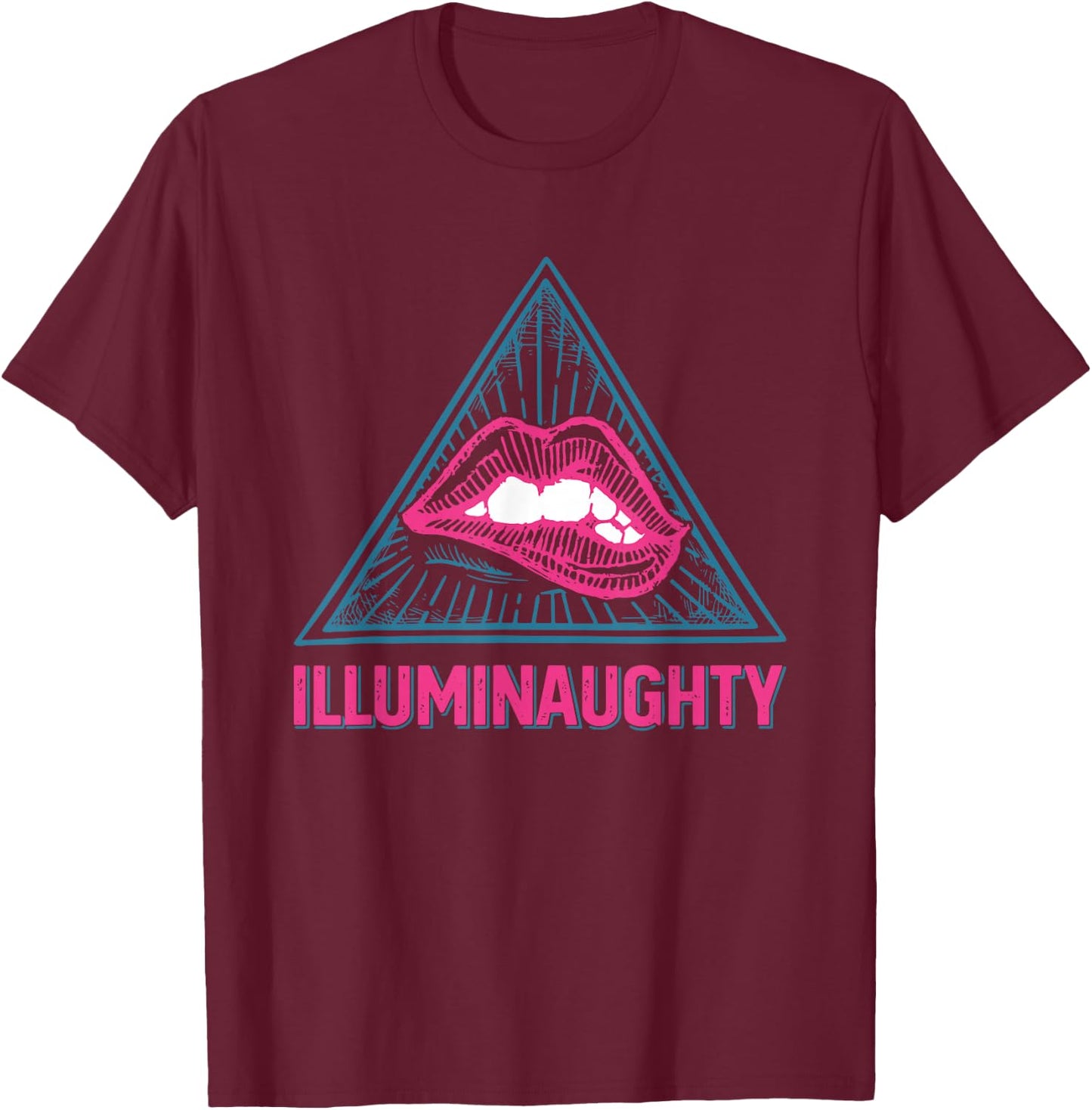 Illuminaughty Black -Adults Modern Lightweight Classic Fit Short Sleeve T-Shirt - T-Shirt | Maroon