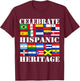 Hispanic Heritage Month Latino Flag all Countries Hispanic T-Shirt - T-Shirt | Maroon