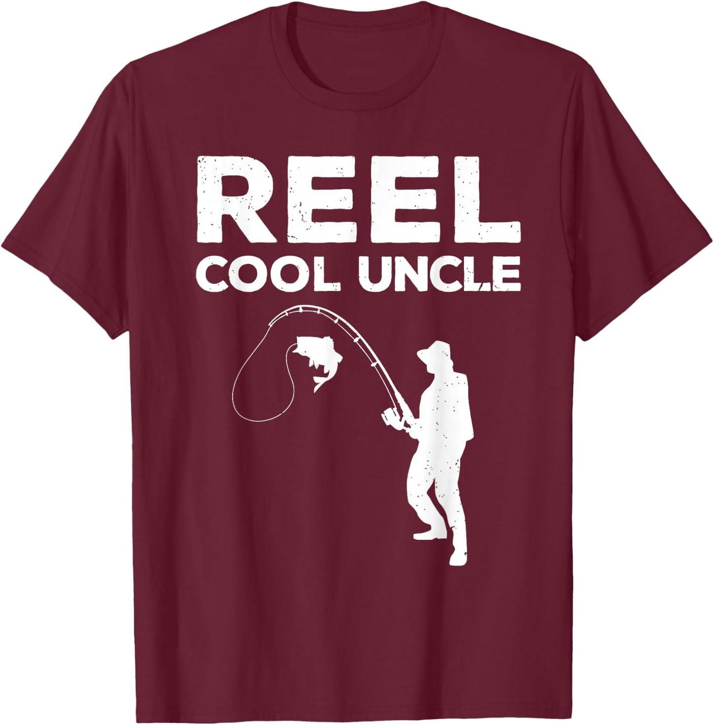 Funny First Time Uncle Design Reel Fishing Lover T-Shirt - T-Shirt | Maroon
