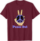 Retirement Women Hippie Peace Out Sign Symbol Adults T-Shirt - T-Shirt | Maroon