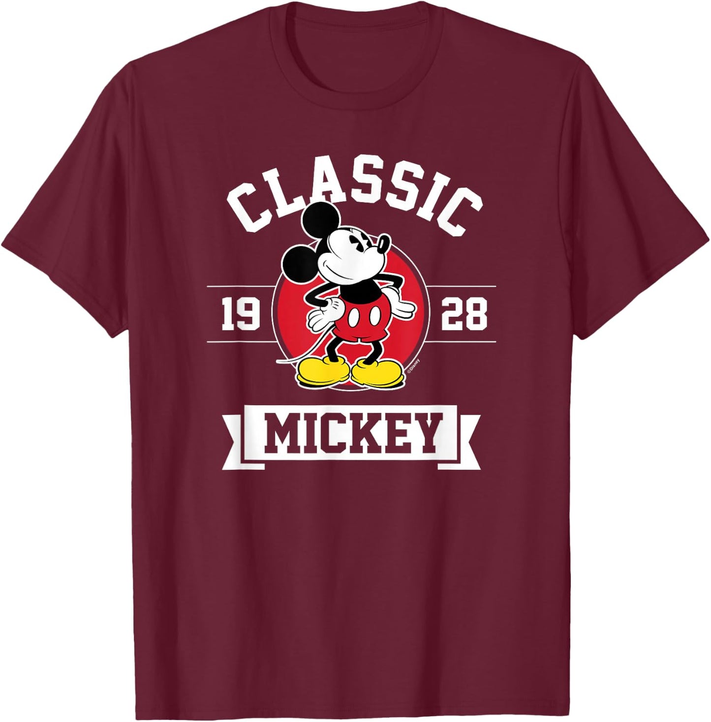 Disney - Mickey Classic 1928 T-Shirt - T-Shirt | Maroon