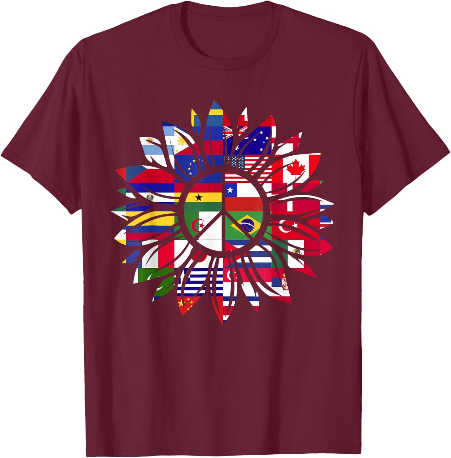 World Peace United Countries International Day Of Peace T-Shirt - T-Shirt | Maroon