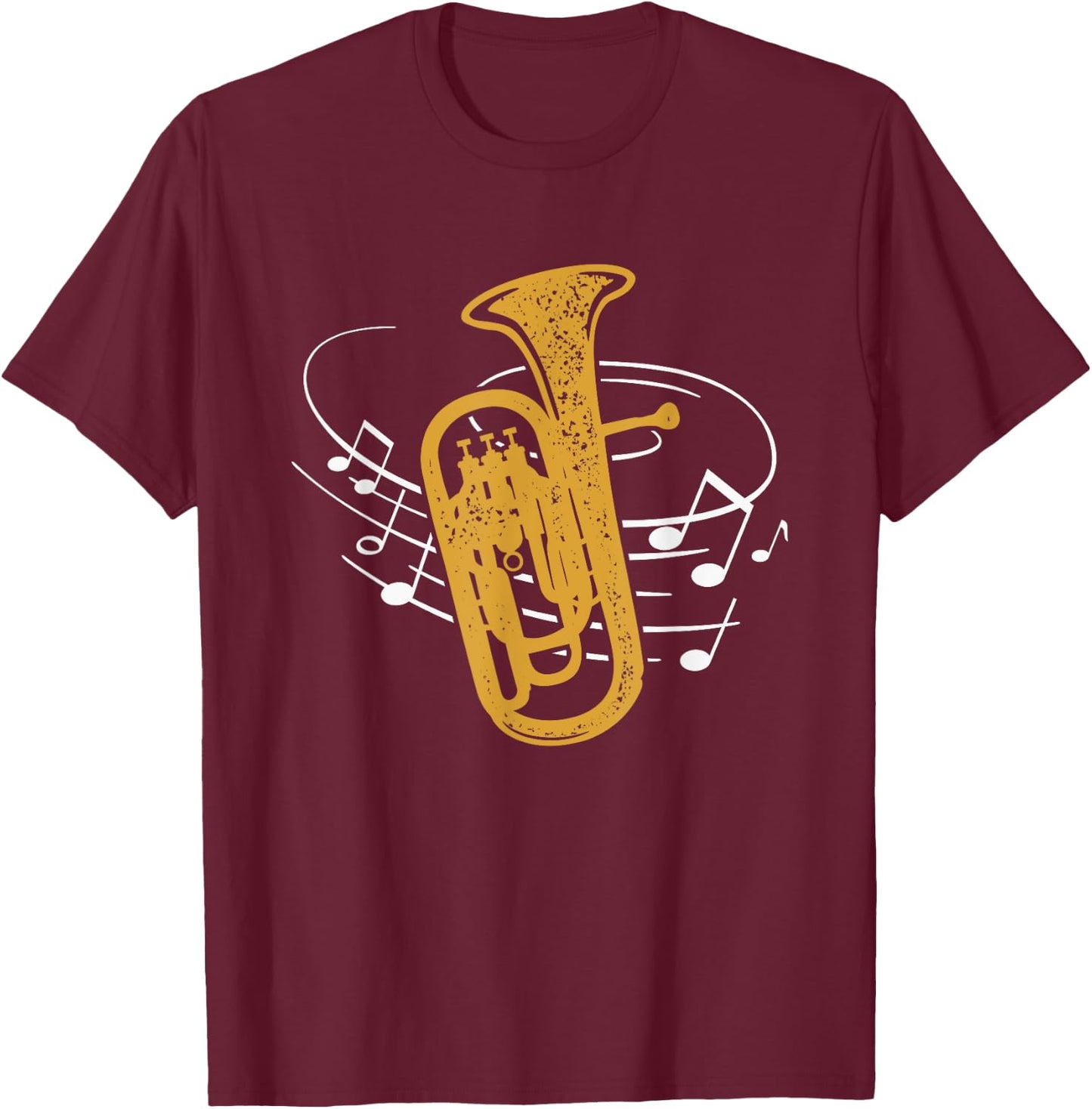 Brass Instrument Orchestra Musician Sheet Music Euphonium T-Shirt - T-Shirt | Maroon