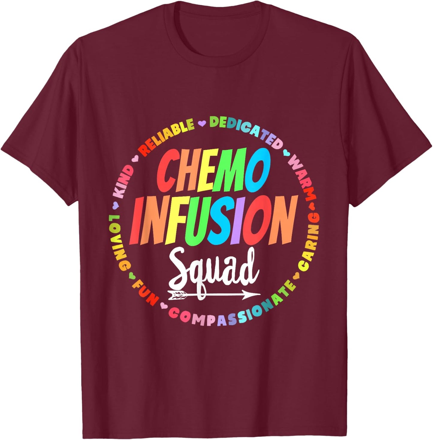 Chemo Infusion Squad Future Oncology Nurse Nursing School T-Shirt - T-Shirt | Maroon