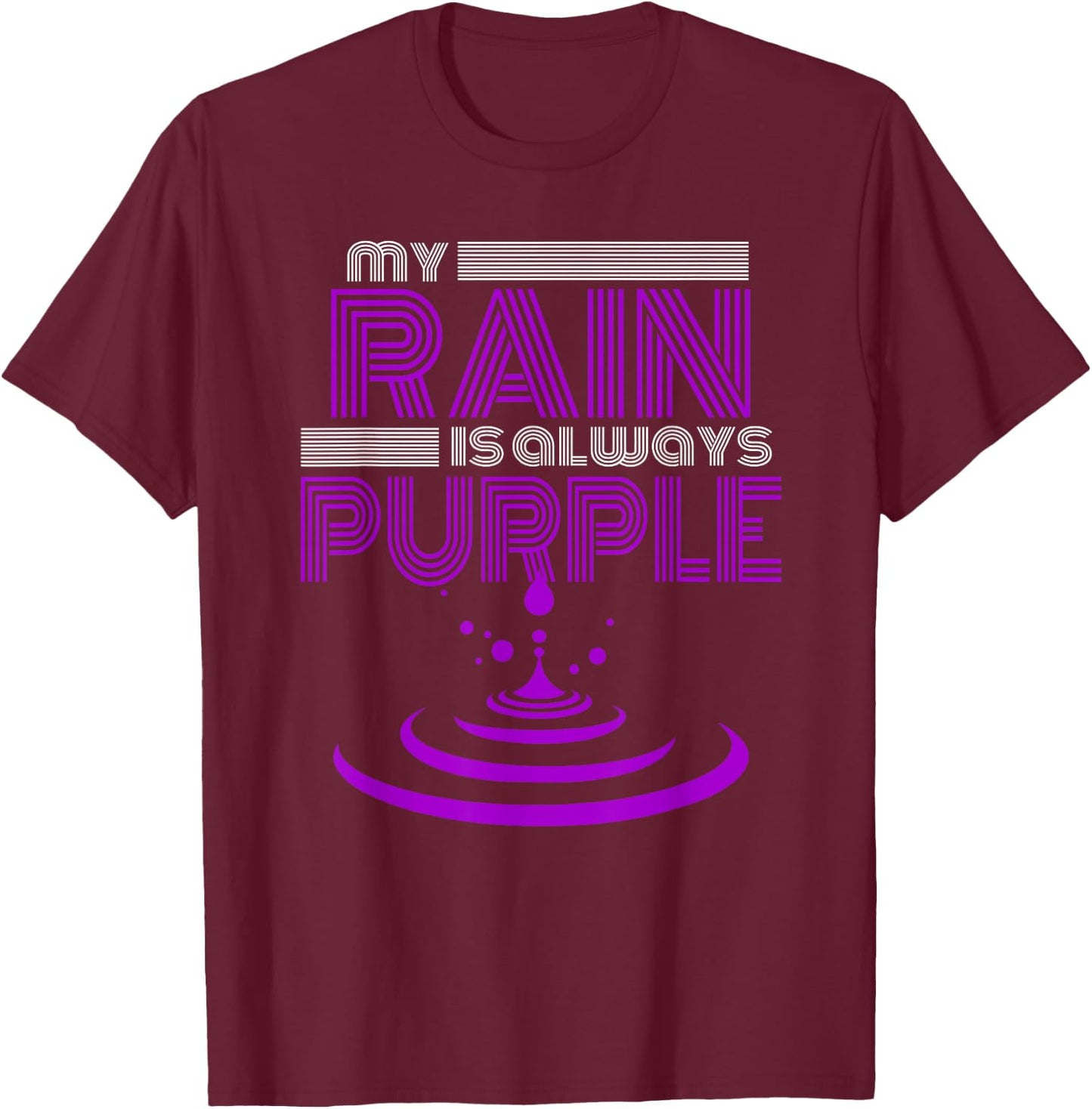 Rain Purple Umbrella For Violet Favorite Color T-Shirt - T-Shirt | Maroon