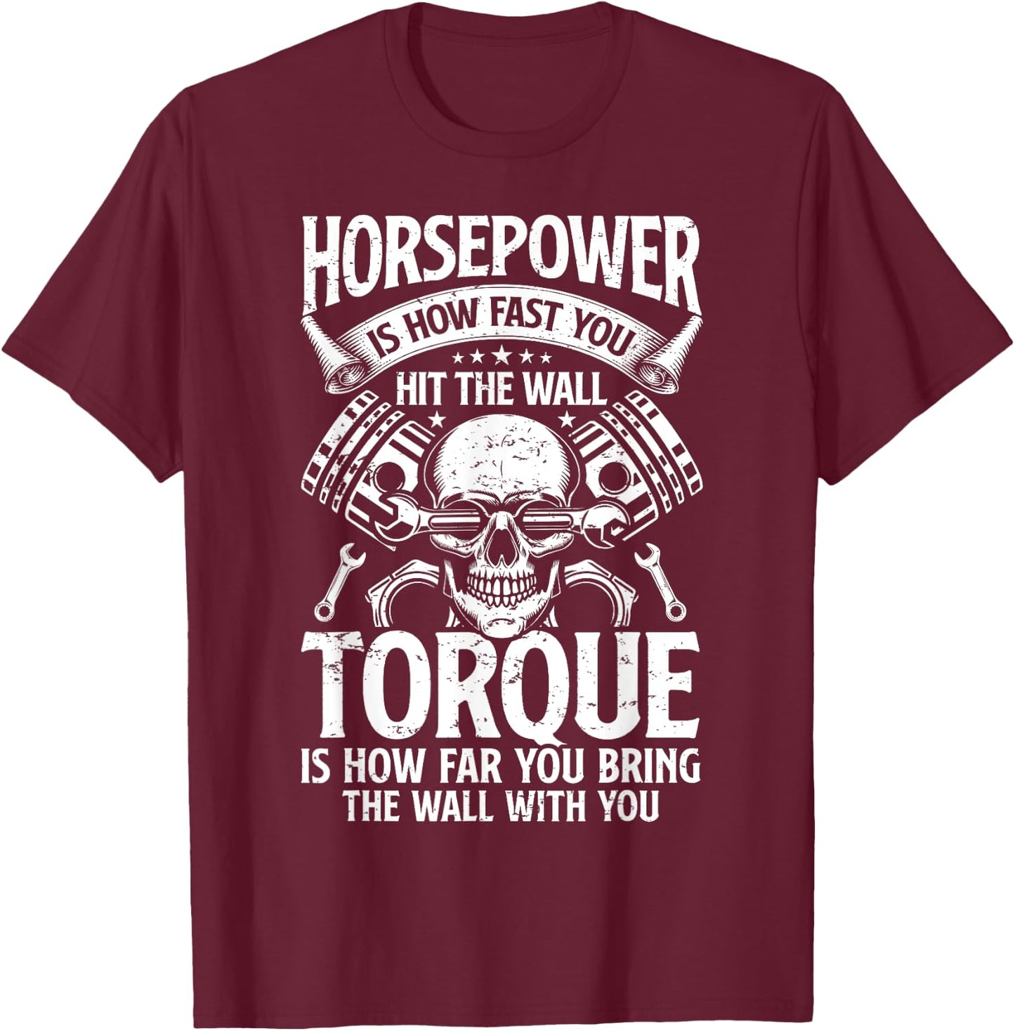 Horsepower Torque Definition Funny Car Auto Mechanic Dad Men T-Shirt - T-Shirt | Maroon