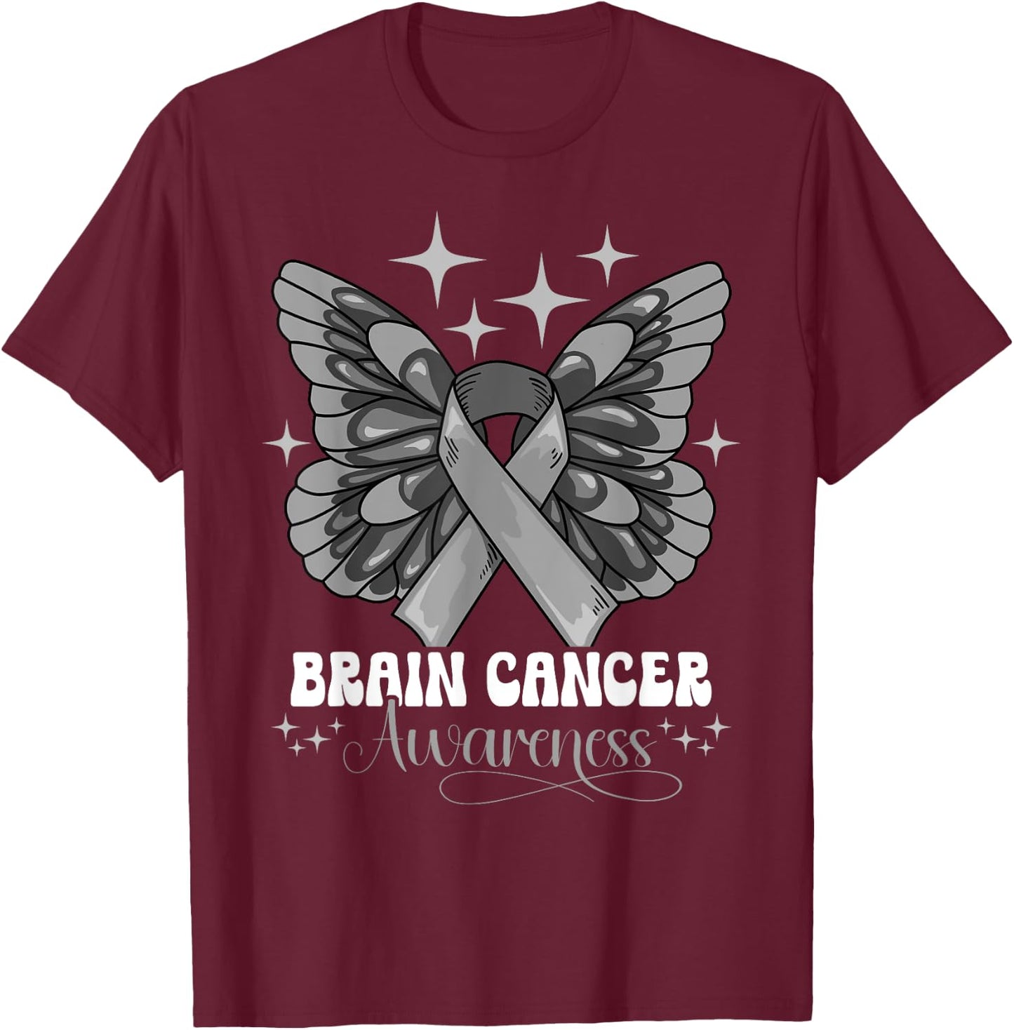 Brain Cancer Awareness T-Shirt - T-Shirt | Maroon