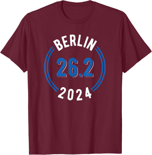 Berlin 2024 Marathon 26.2 T-Shirt - T-Shirt | Maroon