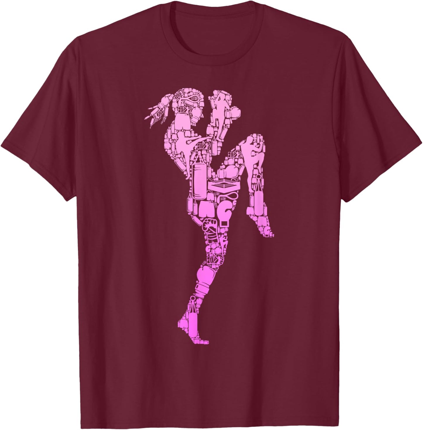 Muay Thai Women Girls T-Shirt - T-Shirt | Maroon
