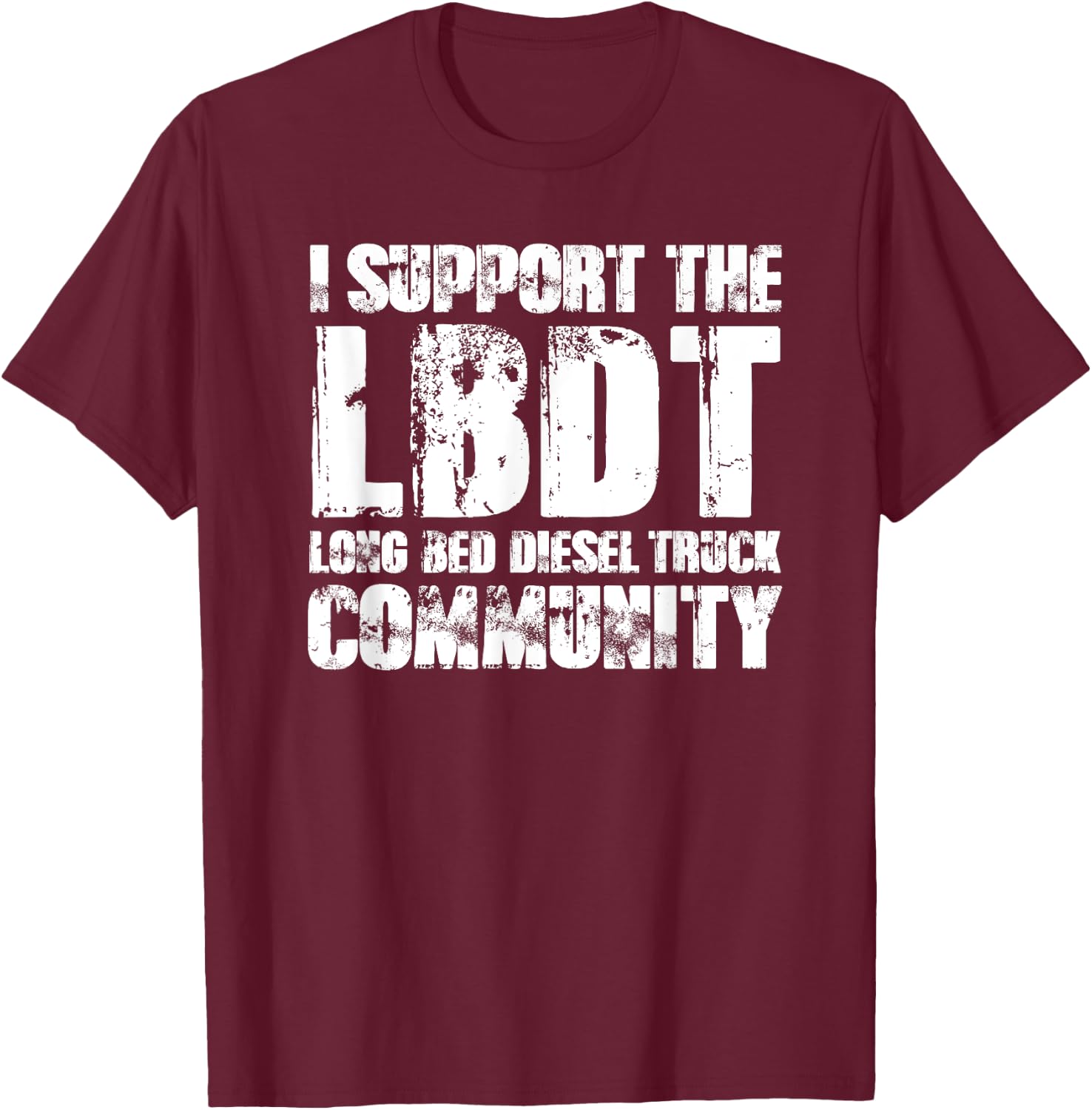 LBDT Long Bed Diesel Truck - Funny Diesel Mechanic T-Shirt - T-Shirt | Maroon