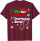 Nice Naughty Emergency Nurse Christmas ER Xmas T-Shirt - T-Shirt | Maroon
