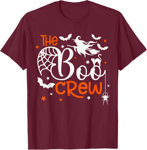 Halloween The Boo Crew - Fun Spooky Witch, Cat, Bat - Family T-Shirt - T-Shirt | Maroon