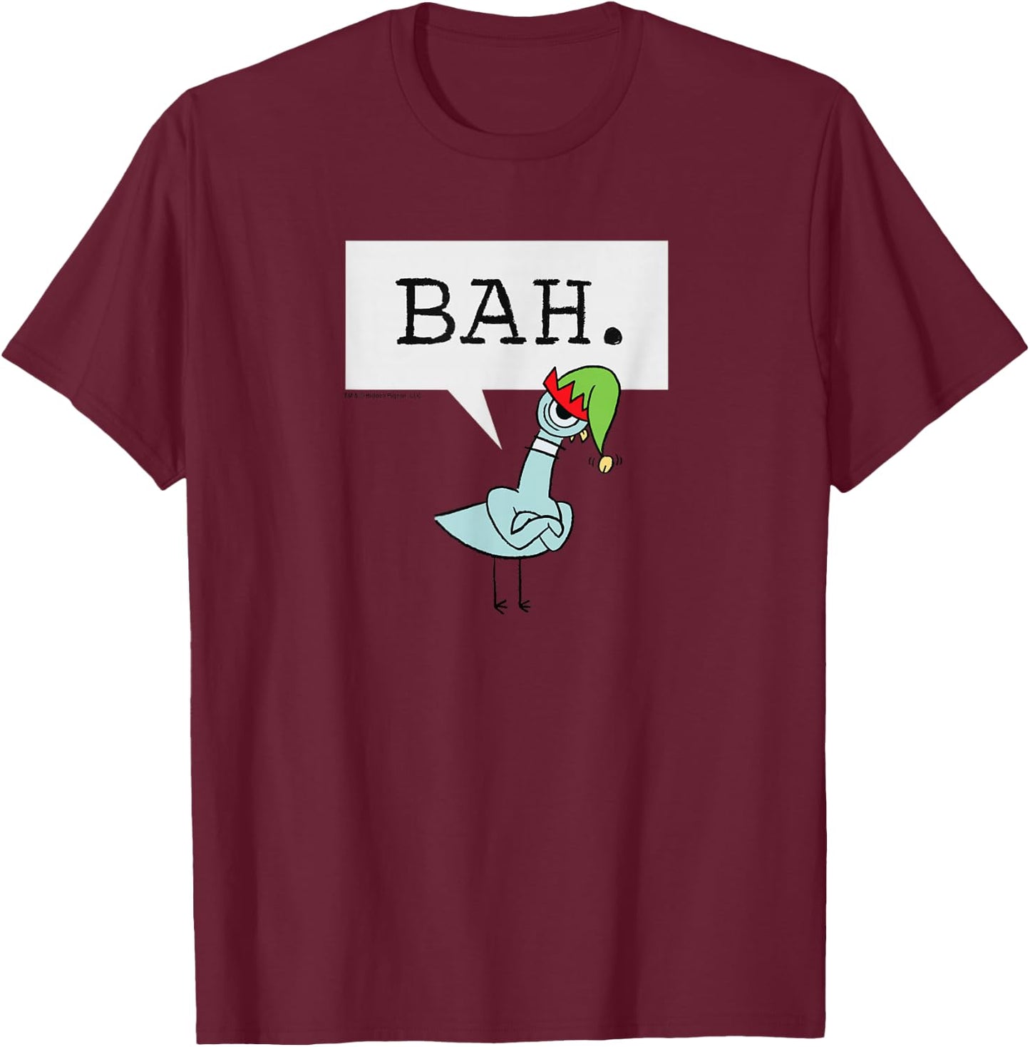 The Pigeon Bah. Christmas Pigeon T-Shirt - T-Shirt | Maroon