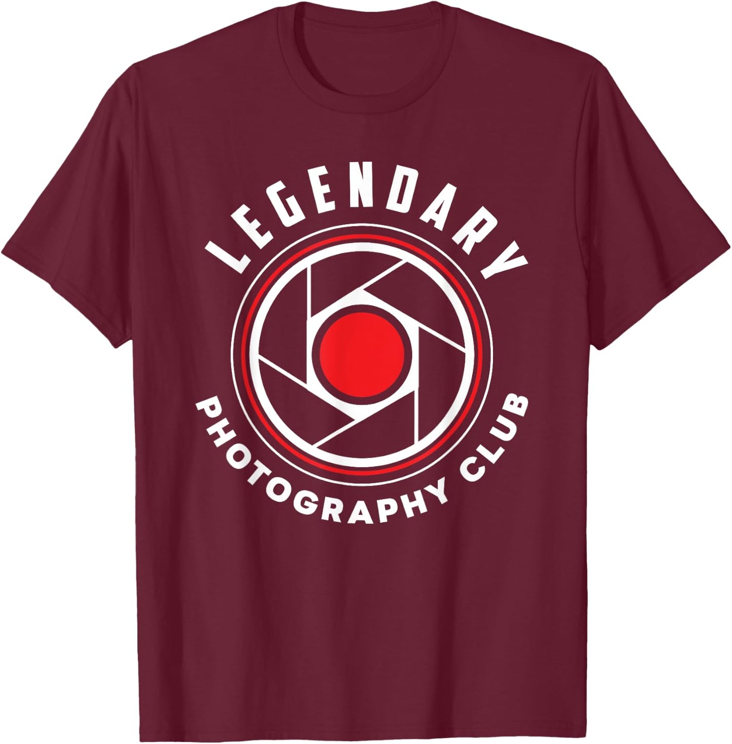 Legendary Photgraphy Club Funny Camera Photographer T-Shirt - T-Shirt | Maroon