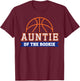 Auntie of Rookie 1st Birthday Basketball Theme Matching T-Shirt - T-Shirt | Maroon
