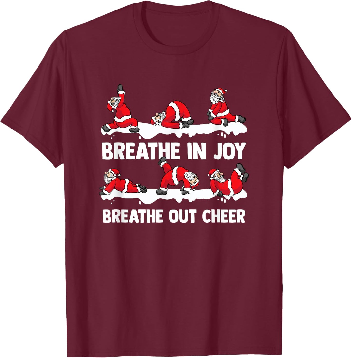 Yoga Practitioner Namasleigh Xmas Meditation Christmas Yoga T-Shirt - T-Shirt | Maroon
