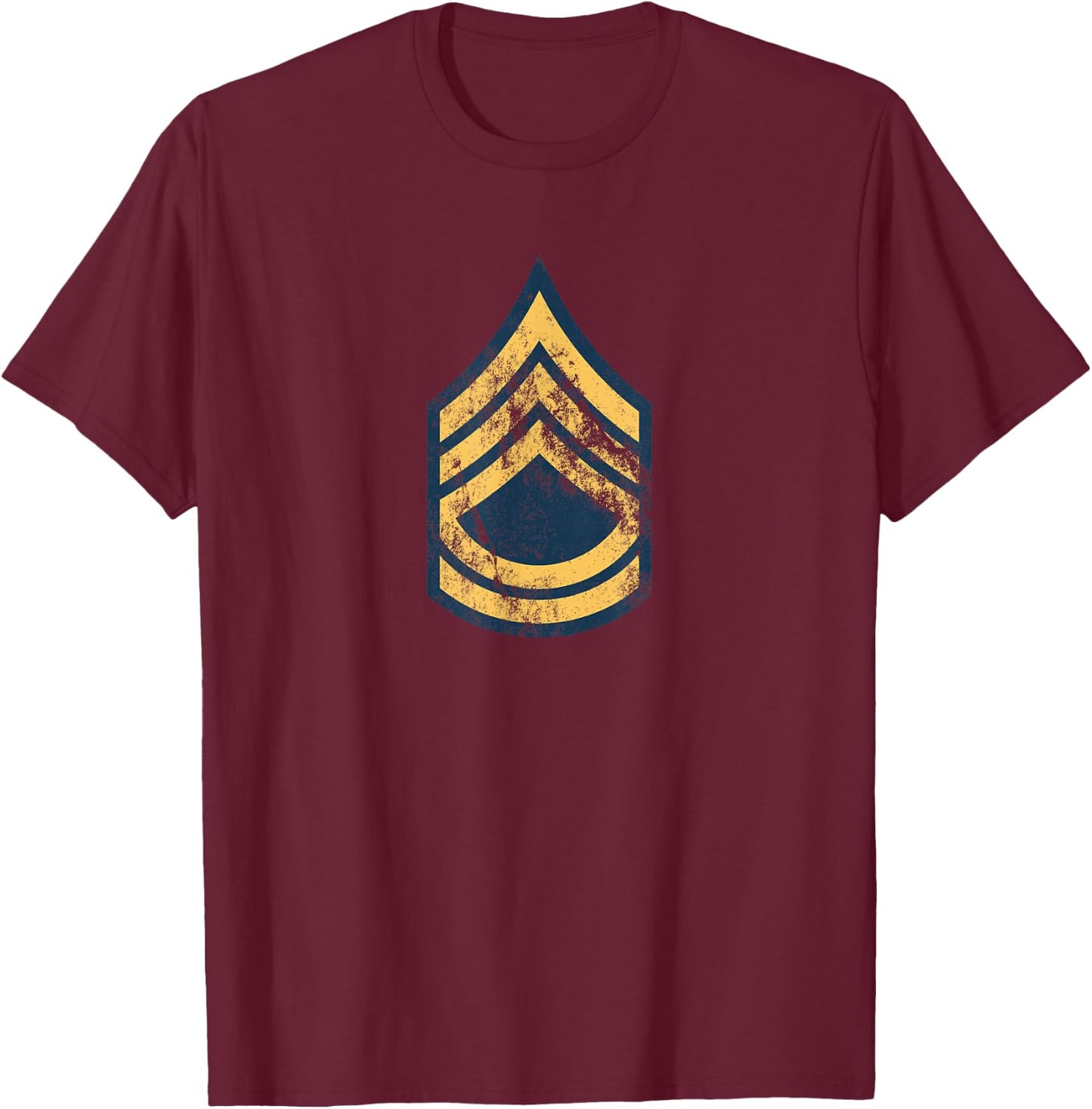 US Army Rank - Sergeant First Class (E-7) - SFC Vintage Look T-Shirt - T-Shirt | Maroon