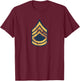 US Army Rank - Sergeant First Class (E-7) - SFC Vintage Look T-Shirt - T-Shirt | Maroon
