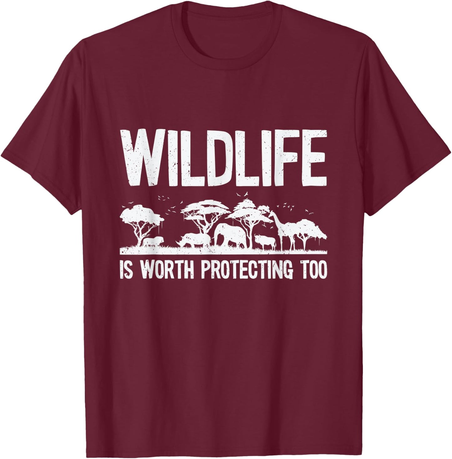 World Wildlife Day Animal Protection Wildlife Conservation T-Shirt - T-Shirt | Maroon