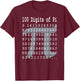 Pi Shirt, 100 Digits of Pi, 100 Digits of Pi Symbol Math T-Shirt - T-Shirt | Maroon
