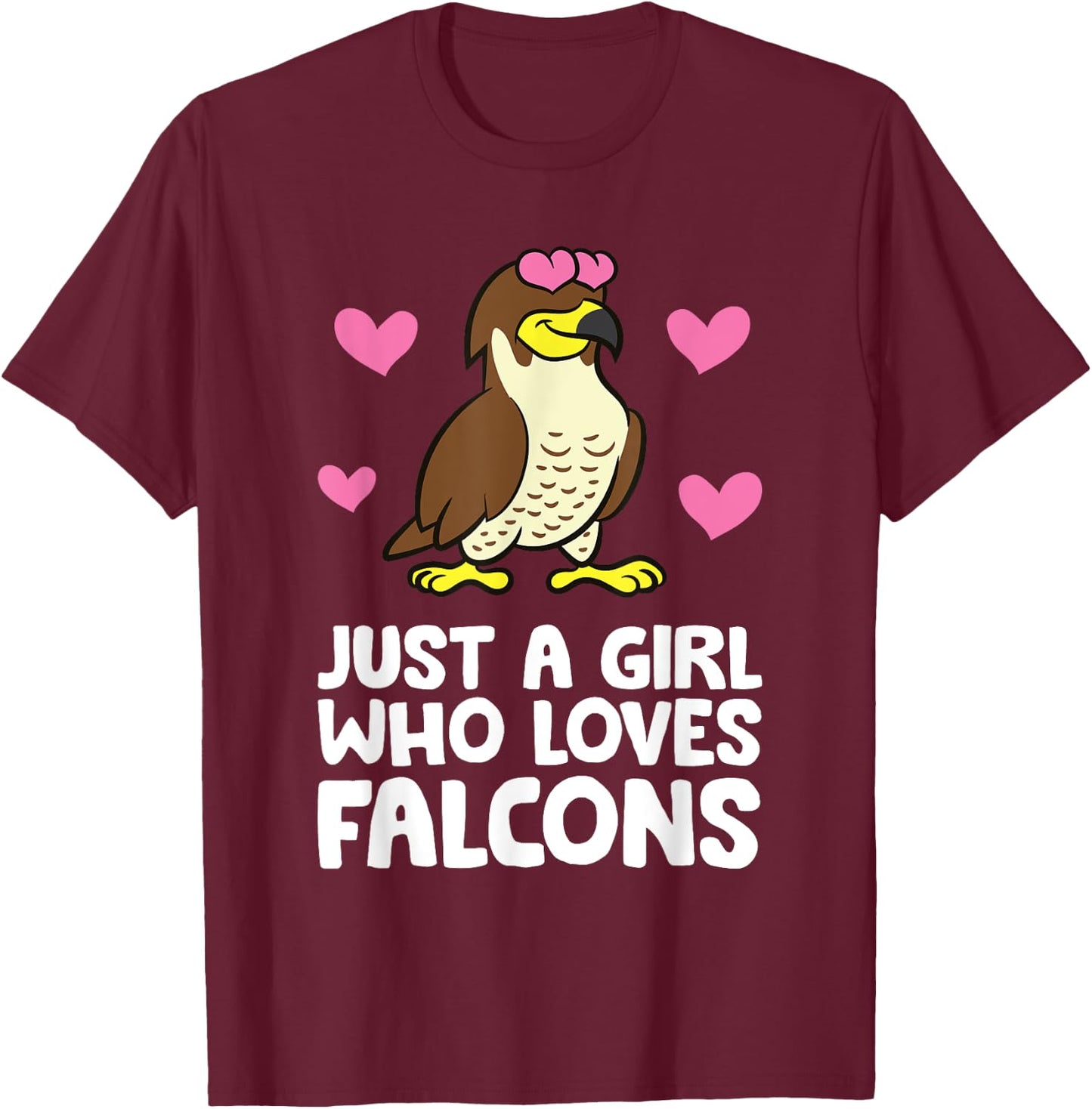 Just A Girl Who Loves Falcons T-Shirt - T-Shirt | Maroon