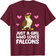 Just A Girl Who Loves Falcons T-Shirt - T-Shirt | Maroon