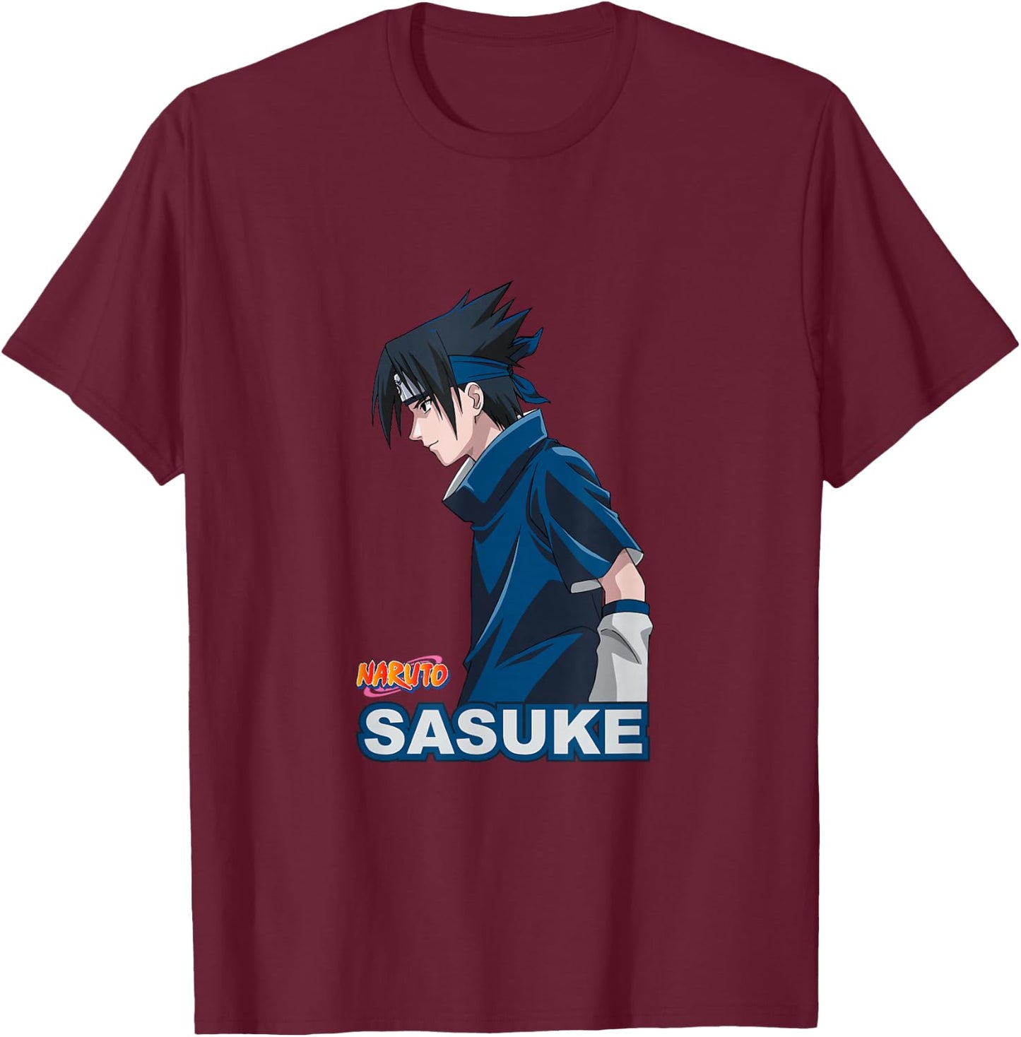 Naruto Classic Sasuke Side View T-Shirt - T-Shirt | Maroon