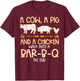 Cow Pig Chicken Walk Bar B Q Bbq Barbecue Grilling Men Women T-Shirt - T-Shirt | Maroon