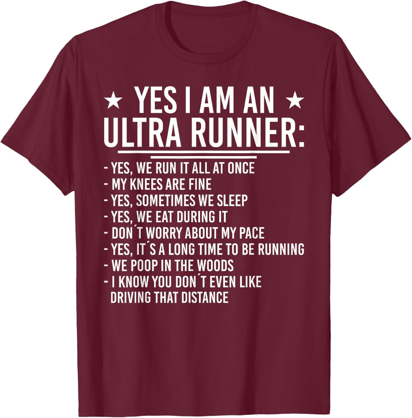 Yes I´m a ultra Runner Funny Ultra Marathon T-Shirt - T-Shirt | Maroon