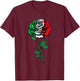 Cool rose flower italian flag rose lovers T-Shirt - T-Shirt | Maroon