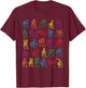 ABC Sign Language Chart Teacher Hand Letter Alphabet ASL T-Shirt - T-Shirt | Maroon