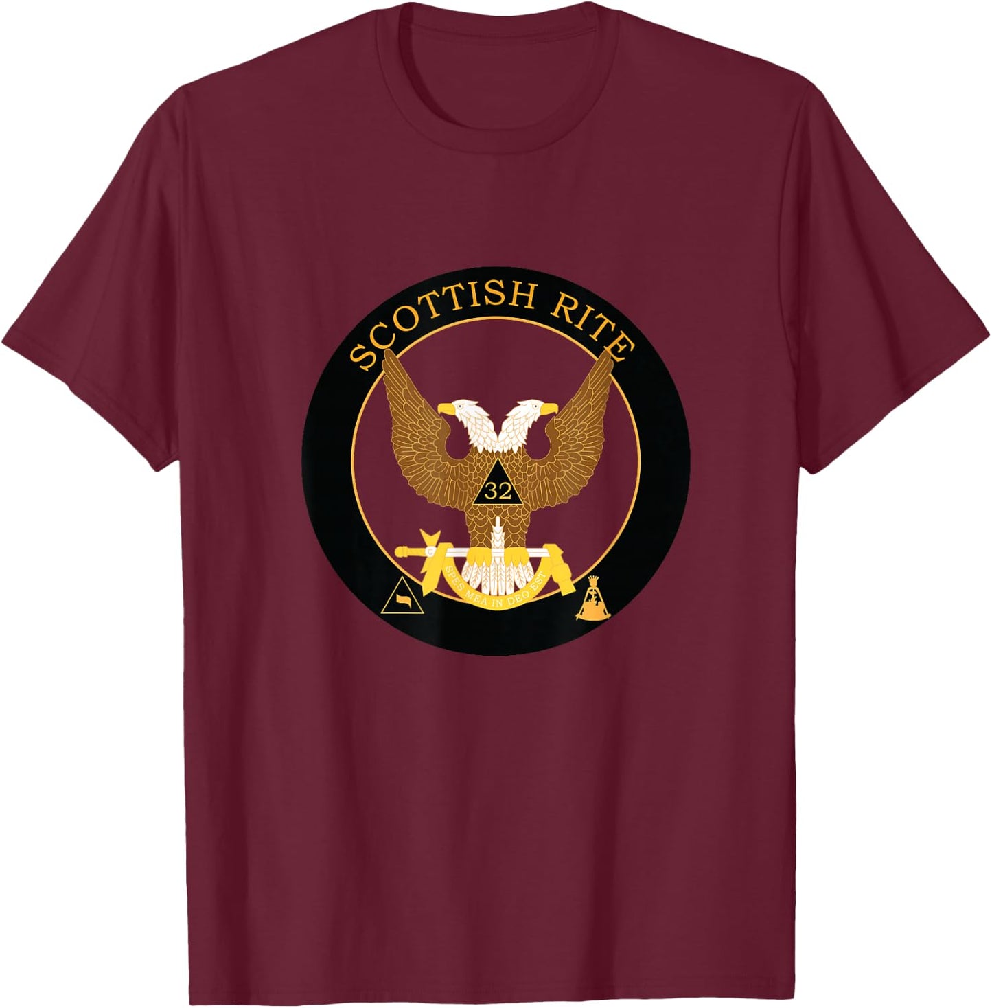 Scottish Rite 32nd Degree Mason 32 Masonic Wings Up AASR T-Shirt - T-Shirt | Maroon