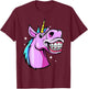 Unicorn With Braces For Girls Funny Orthodontist Dentist T-Shirt - T-Shirt | Maroon
